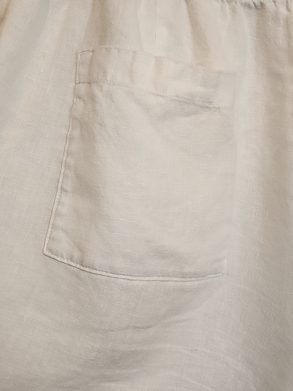 Pure Jill 100% Linen White Shorts Elastic Waist 4 Pockets. Wide Hem - Picture 5 of 7